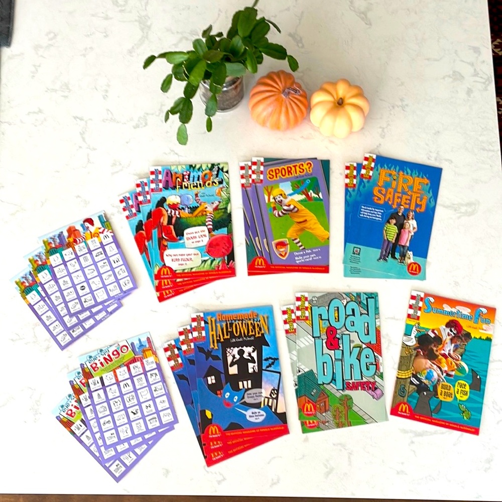 The Official Magazine of Ronald McDonald (13) & Eye Spy Bingo Sheets (6)